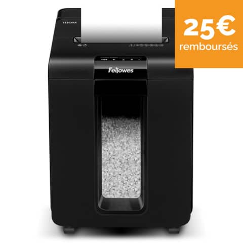 Distruggidocumenti uso moderato FELLOWES AutoMax™ 100M - P-4 - 23 L - taglio a miniframmenti 4x10mm - nero - 4629201